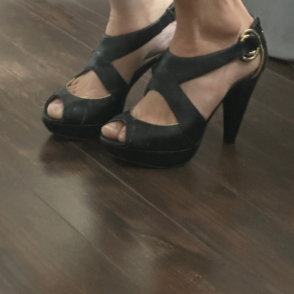 Guess Black Strappy Heels
